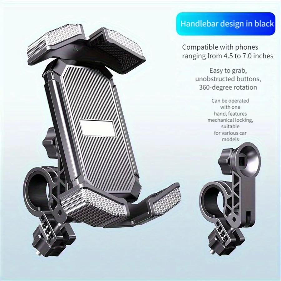 Electric car motorbike bicycle takeaway universal mirror handlebar phone holder anti-vibration firm