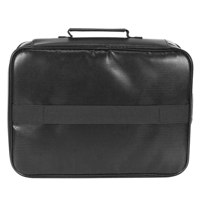 Document Bag With Lock, Fireproof 3-Layer With Zipper,For Laptops