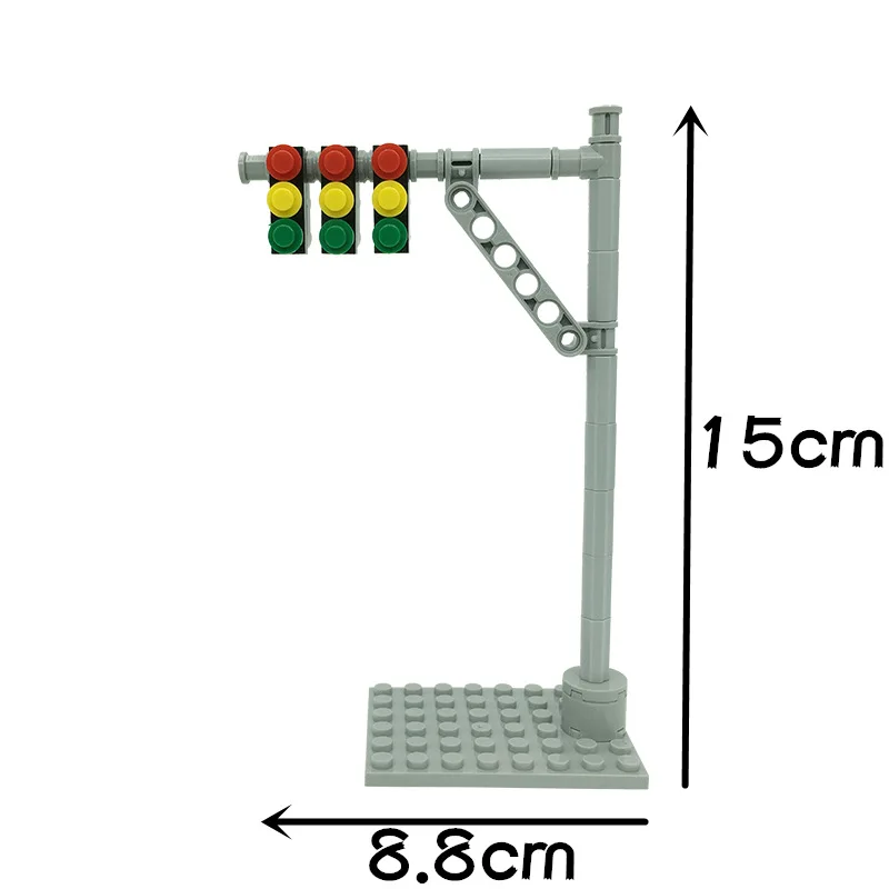 Compatible With Lego Small Building Blocks MOC City Series 60304 City Group Floor Street View Road Traffic Light Sign Scene Toys