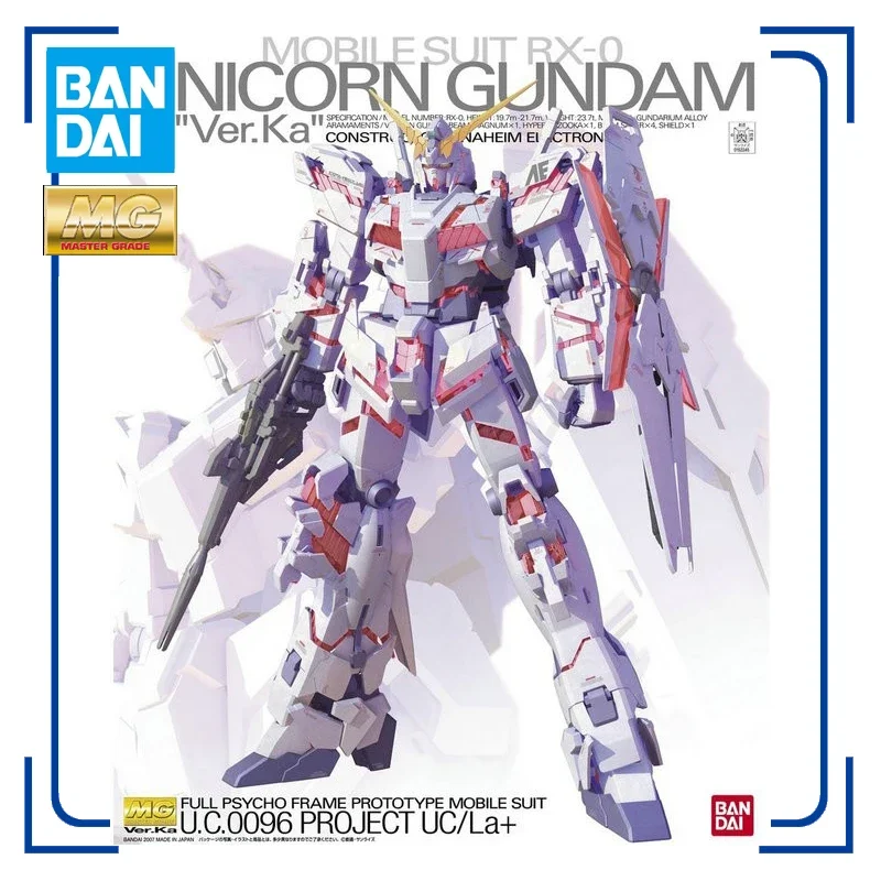 BANDAI MG 1/100 Mobile Suit RX-0 Unicorn Gundam Ver.Ka Assembly Model Action Toy Figures Anime Gift