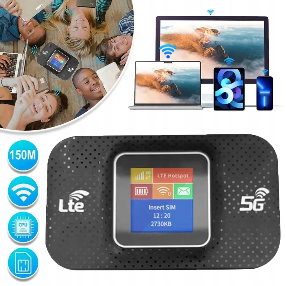 Router WIFI 4G LTE con Ranura para Tarjeta SIM, Router Portátil Inalámbrico de 150 Mbps, Mini Punto de Acceso WIFI para Exteriores, Router WIFI Móvil, Punto de Acceso WIFI para Automóvil