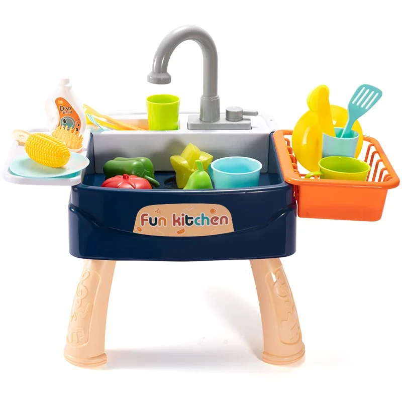 Lave-vaisselle électrique pour enfants, jouet, réservoir d'eau, table, ustensiles de cuisine de simulation pour filles, cuisine pour enfants, ensemble de cuisine familiale