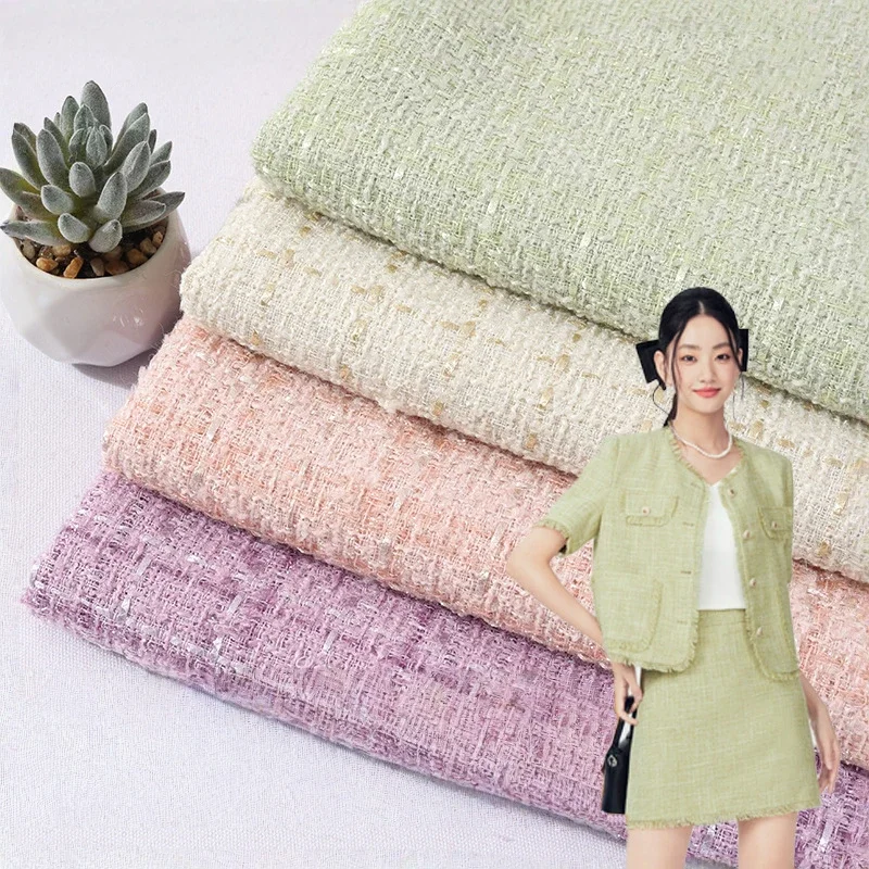 

Полиэфирная твидовая ткань, клетчатая тканая твидовая ткань для DIY, женское пальто, одежда, платье, ручное шитье, 1x1,48 м