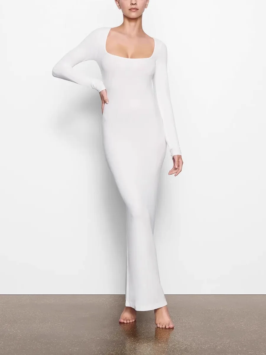 مثير طويل Sve Bodycon الدكتور طوق كبير متجر على الانترنت جديد وصول Kardaian Sle عارضة عالية الخصر مزيج القطن الدكتور