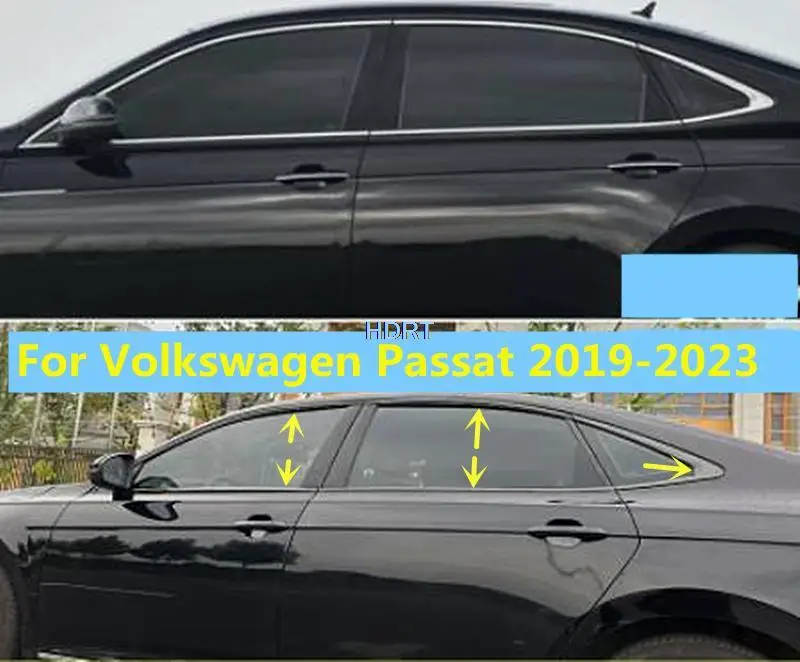 Car Styling Window Moulding Cover Protector Decoration Accessories Trim Strip Frame Sticker For Volkswagen VW Passat 2019-2023