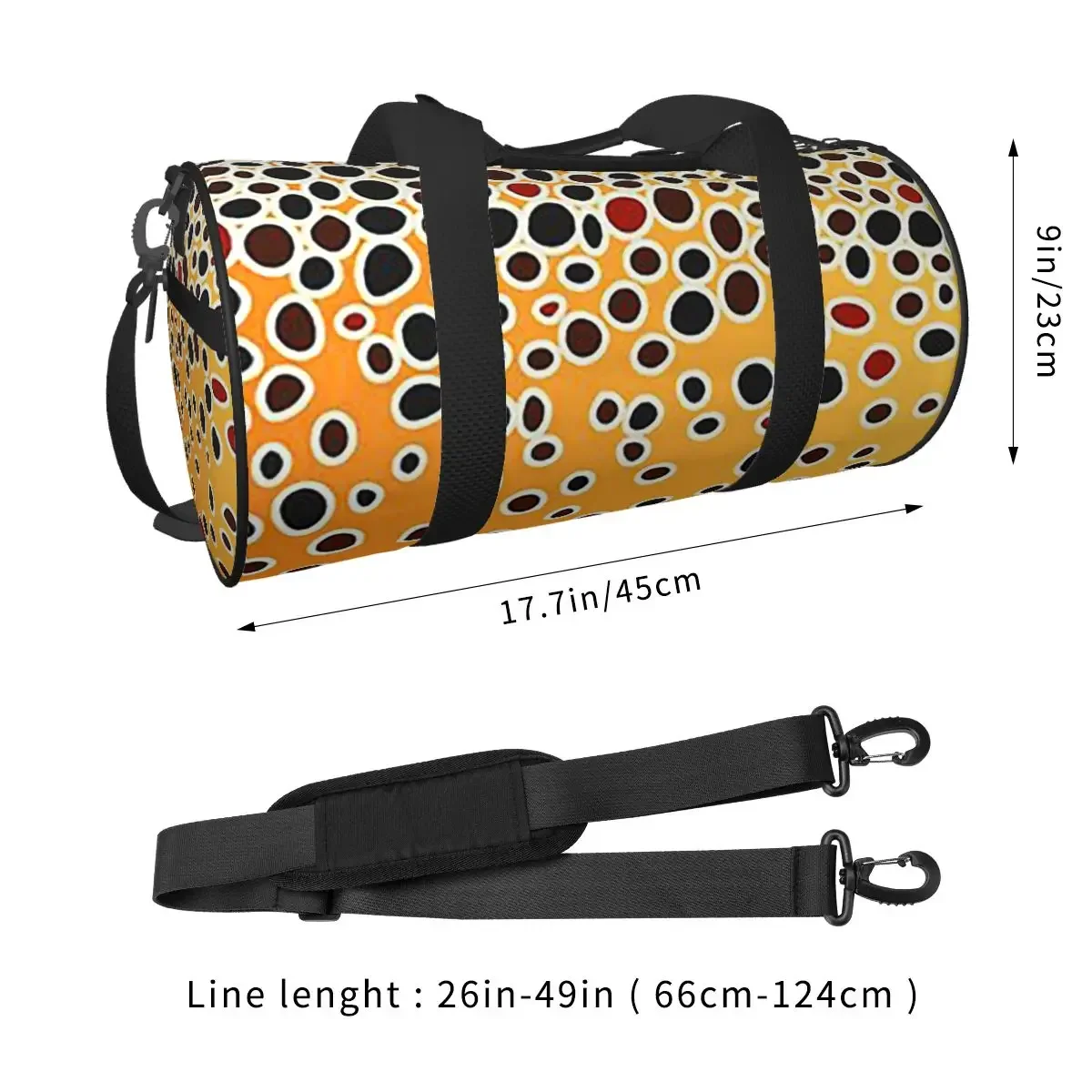 Brown Trout Skin Large Duffle Gym Bag Multi-Functional Duffle Travel Bags Handbags Fitness bag