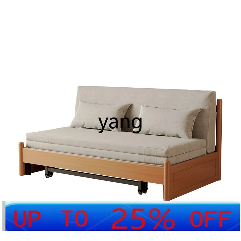 

LTT all solid wood sofa bed living room convenient push-pull dual-purpose sofa combination