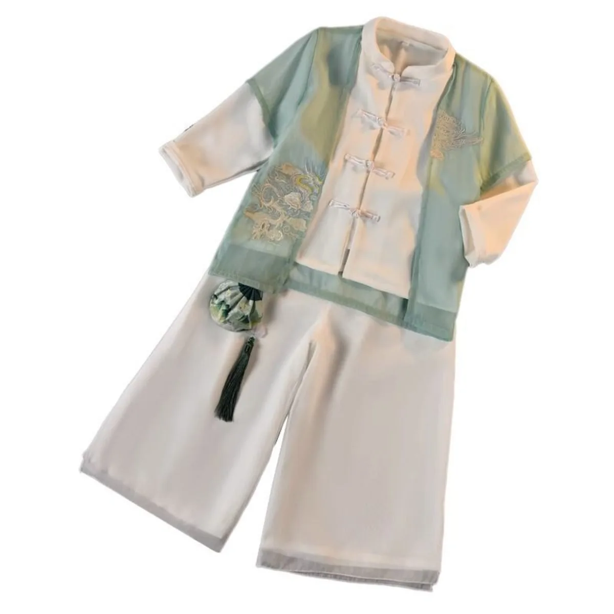Boys Hanfu Spring Autumn Set Chinese Traditional Costume Kids Ancient Tang Suit Long Sleeve Performance Outfit Kindergarten