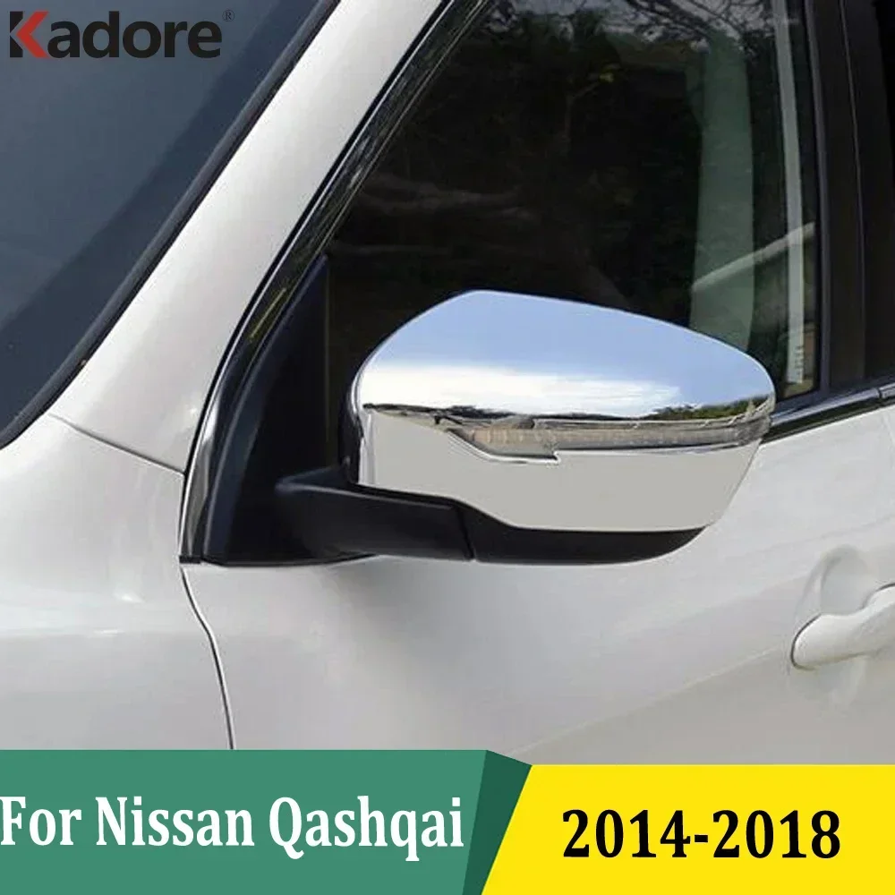

For Nissan Qashqai J11 2014 2015 2016 2017 2018 Chrome Car Side Door Rearview Mirror Cap Cover Trims Exterior Accessories