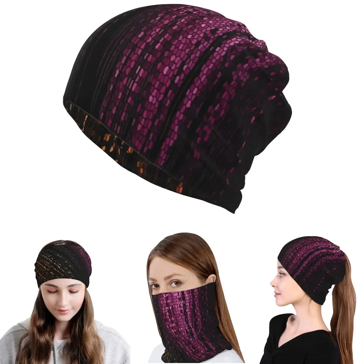 

Faux Glitter Rainbow Pride Flag LGBT Gay Lesbian Bandana Neck Cover Wrap Scarf Warm Headwear Beanies Hat for Men Women Adult