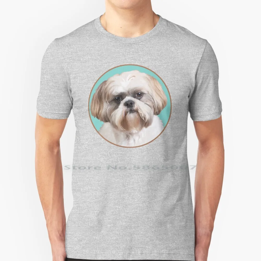 Shih Tzu 100% Cotton T Shirt Shih Tzu Rescue Shih Tzu Art Shih Tzu Portrait Shih Tzu Mom Tee Short Sleeve Long Sleeve Gift