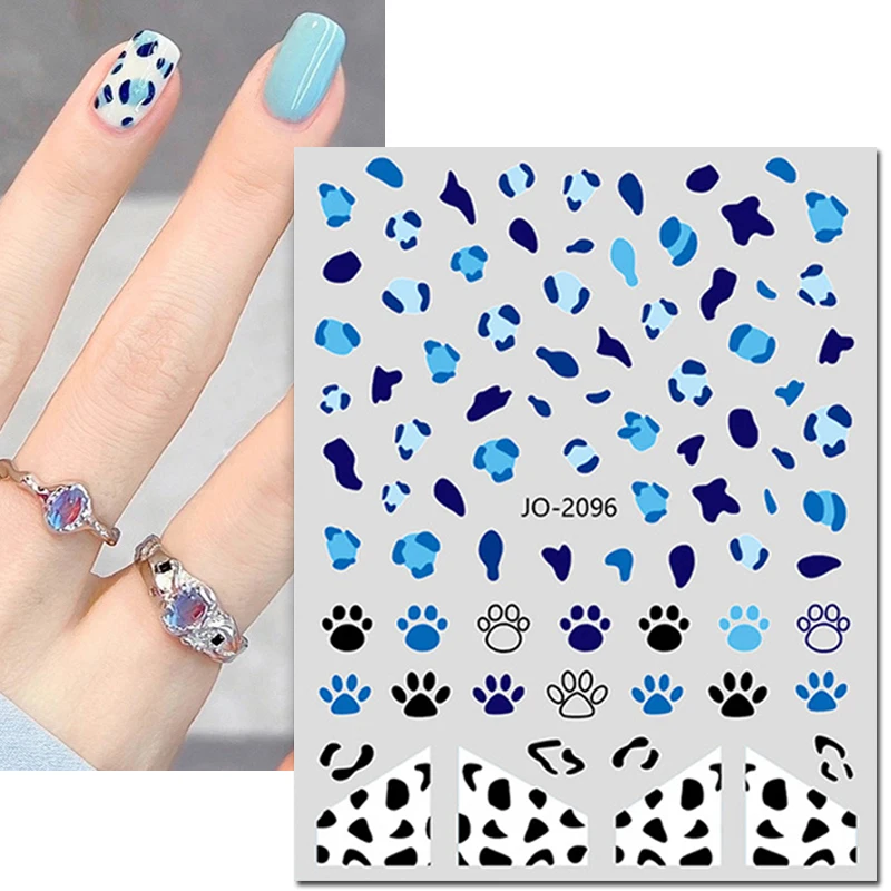 3d Nail Art Stickers Winter Purple Brown Black Leopards Prints Bowknots Adhesive Sliders Nails Decals Decorations For Manicures