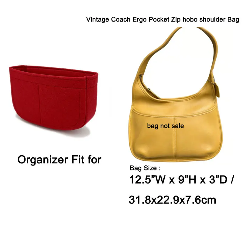 Geldbörse Organizer Einsatz fit für Vintage Coa Cch Ergo Tasche Reiß verschluss Hobo Umhängetasche Innen tasche Futter