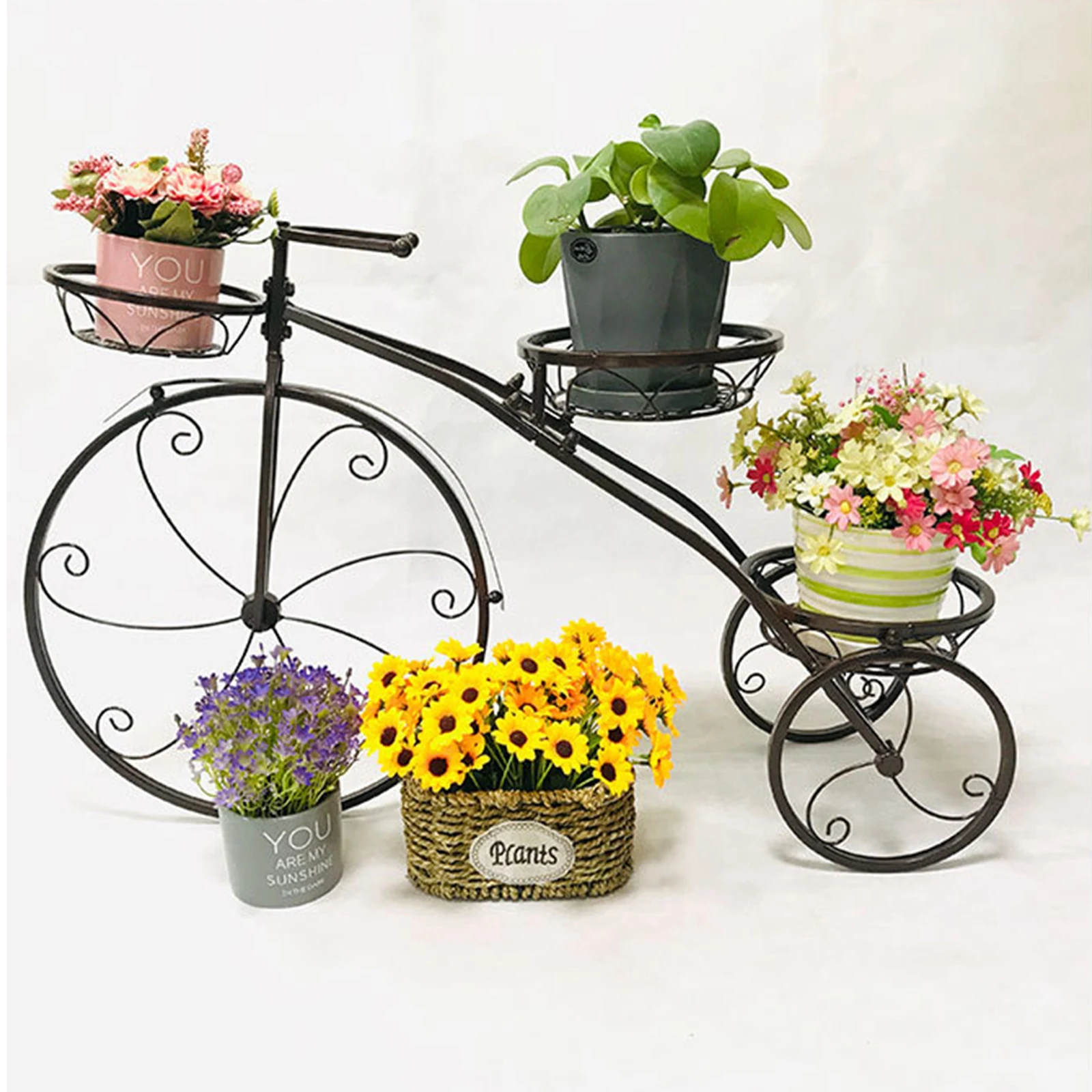 

Large Tricycle Bicycle Plant Stand Flower Pot Holder Black For Entrance Living Room Porch