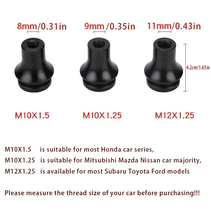 Universal Thread Shift Knob Boot Retainer Adapter Manual Gear Shifter Lever M10X1.5, M10X1.25, M12X1.25