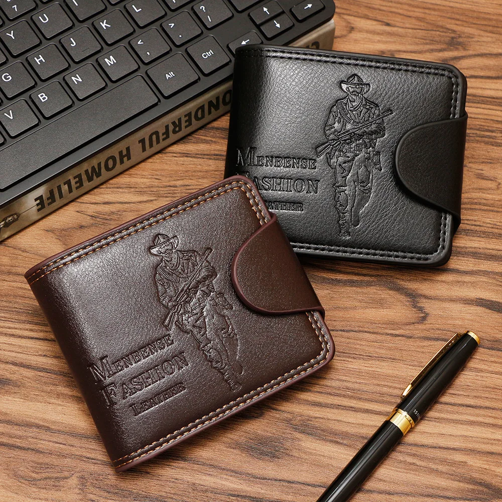 

Мужской кошелек, модный короткий кошелек для охотников в стиле ретро с несколькими картами.