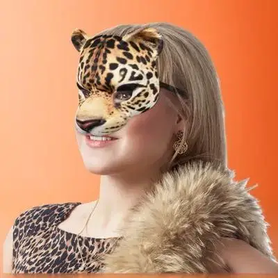 

Leopard Mask Cosplay Half Face Animal Costume Accessory Lightweight Eva Material Halloween Party Masquerade Fancy Dress Event