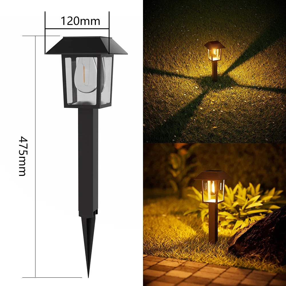 Solar Powered Outdoor Lawn Lights Courtyard Lawn Waterproof Guide Lights Home Garden Decoration Landscape Floor Mounted Lights