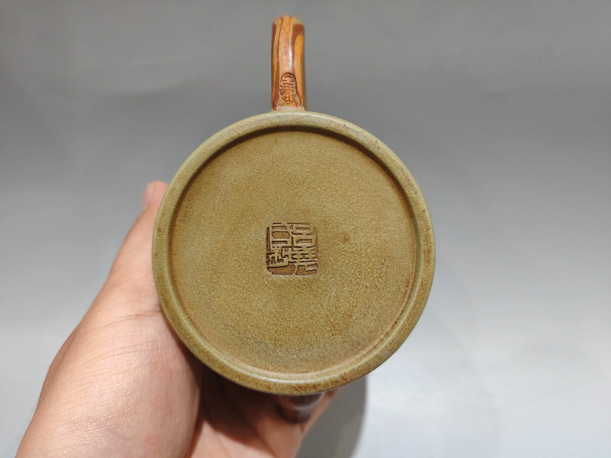 Yixing Purple Clay Pot Republic of China Green Mud Hanwa Pot Five Ox Pattern Pot Kettle Teapot Flagon
