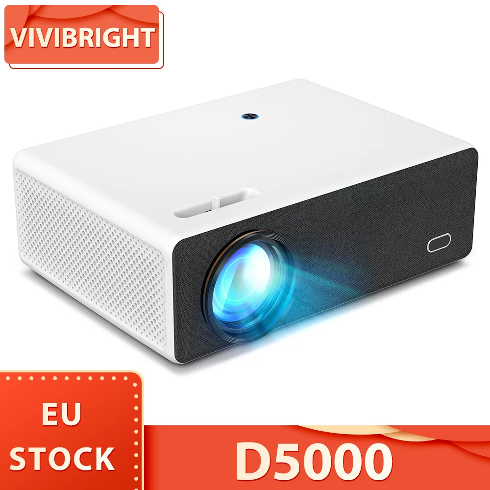 VIVIBRIGHT D5000 Projector, 1080P HD 600 ANSI Lumens Vertical Keystone Correction 10W Speaker