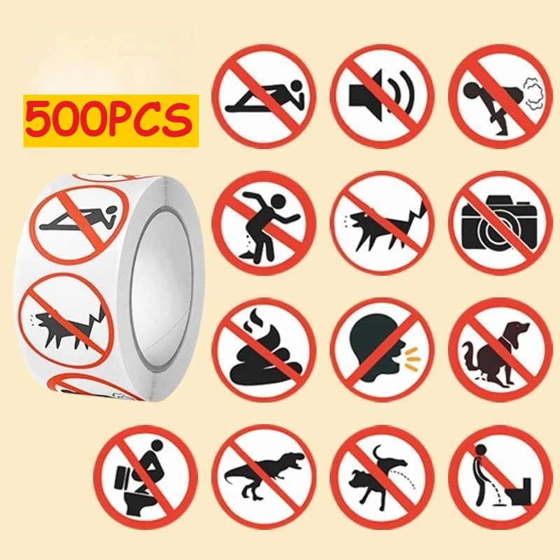 500PCS Fun Warning Stickers Graffiti Decals Decoration DIY for Luggage Notebooks Guitars Skateboards Sticker Toy Gift
