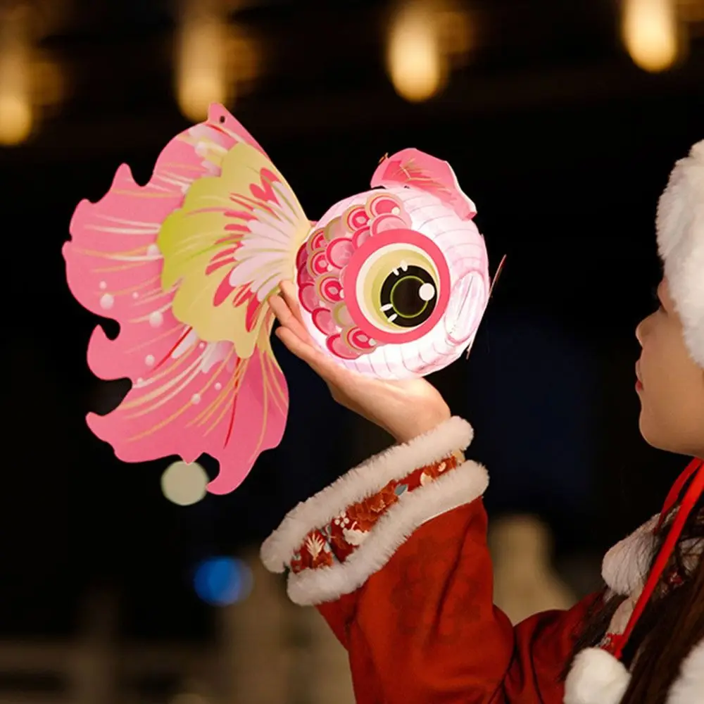 Goldfish Goldfish Lantern Hanging Glowing Mid-Autumn Festival Lantern DIY Good Luck Handmade Chinese Glowing Lantern