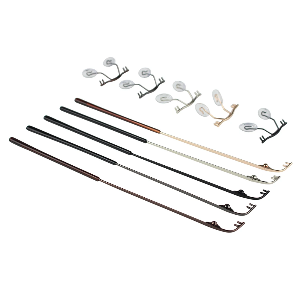 

10 комплектов металлических оптических очков без оправы, висячие ножки с наконечником и мостовым носом