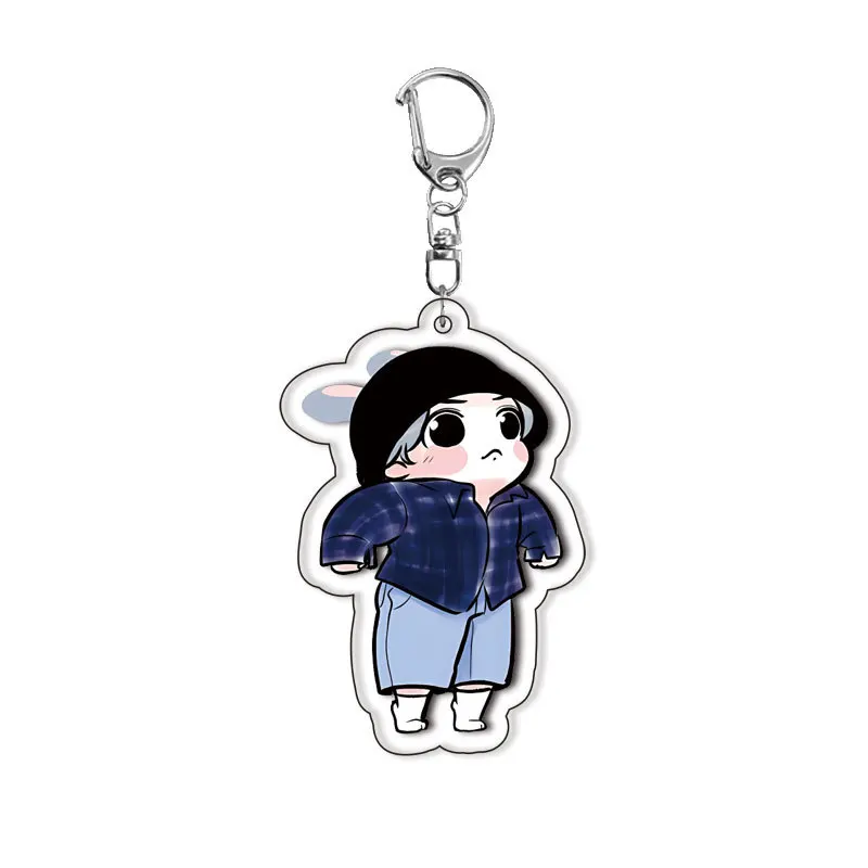 Cartoon Q Versie Anime Karakter Acryl Sleutelhanger Kawaii Schattig Dubbelzijdig Patroon Gedrukt Rugzak Charme Ornament Fans Geschenken