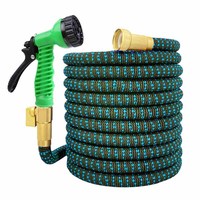 A Set Of Garden Watering Extension Hoses, Equipped With 7-Function Car Washing Water Guns And Household Garden Watering Tools
