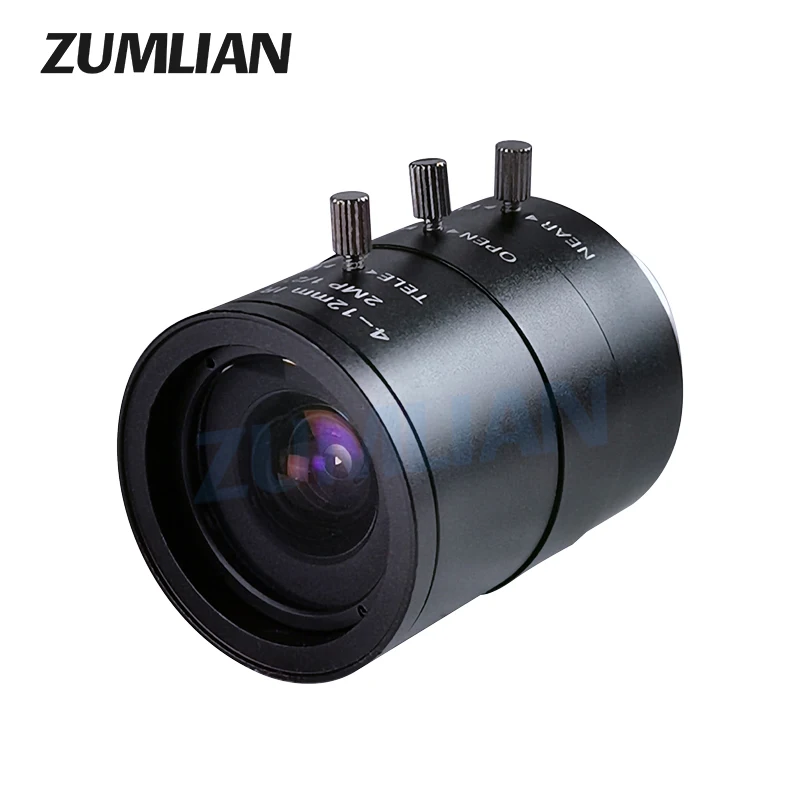 

ZUMLIAN 4-12mm Varifocal Lens C-Mount Cameras 1/2'' CMOS Sensors 2MP zoom Lens CCTV Lens for Industrial/Surveillance Cameras