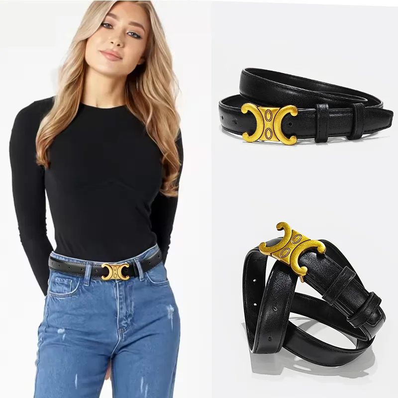 Cinturones de lujo para mujer, cinturones de diseñador modernos y versátiles, cinturones retro para combinar con vestidos y jeans.