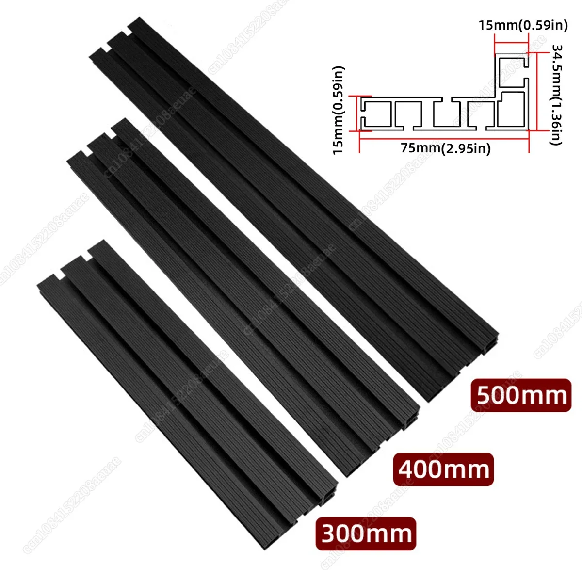 Imagem -03 - Cerca de Alumínio Perfil para Serra de Mesa Miter Track Faça Você Mesmo Tool Deslizando Suportes T-slot Carpintaria Preto 75 tipo 300500 mm