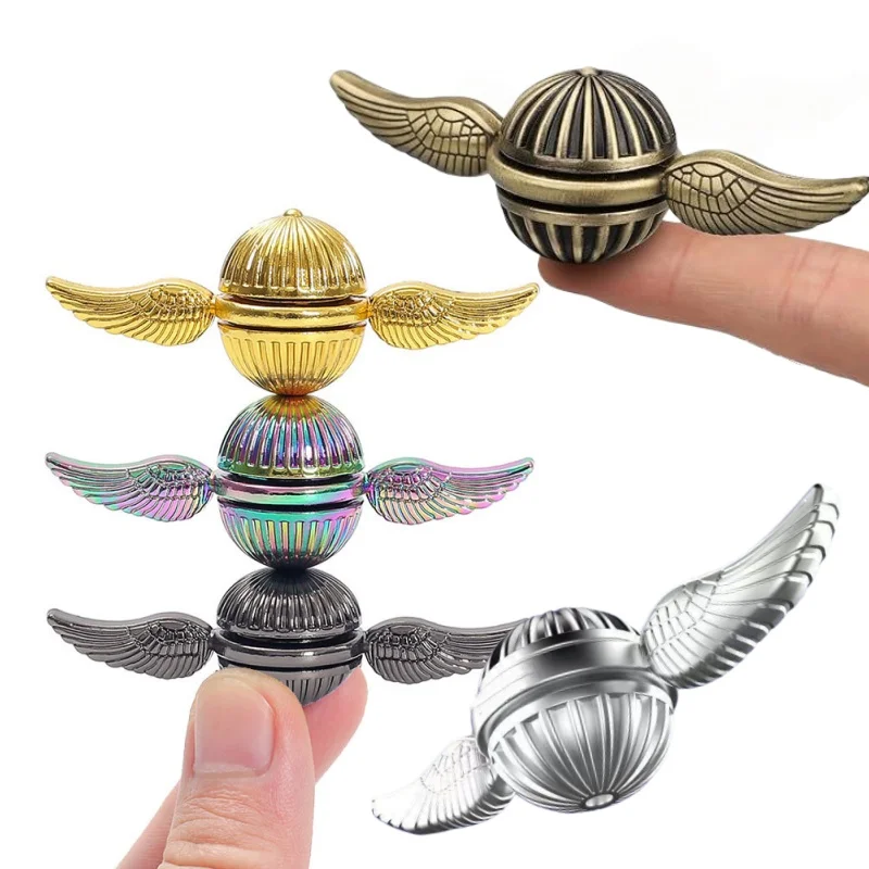 1 pçs edc fidget spinner ponta do dedo asas rotativas giroscópio bola de metal desktop alívio do estresse brinquedo antiestresse crianças adulto