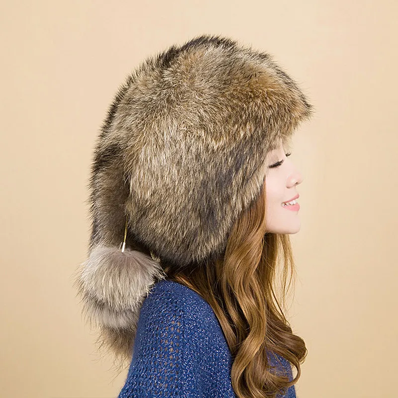 True Fox Fur Hat The Furry Hat With Knitted Fox Fur Is Very Warm And Windproof Warm Lei Feng Hat People Really Like It