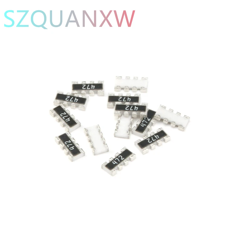 100pcs 0603*4 8P4R 2*4P ตัวต้านทานเครือข่าย SMD อาร์เรย์ 0 ~ 1M 1 10 22 47 100 220 330 470 1K 2.2K 4.7K 10K 22K 47K 100K 220K 470K ohm