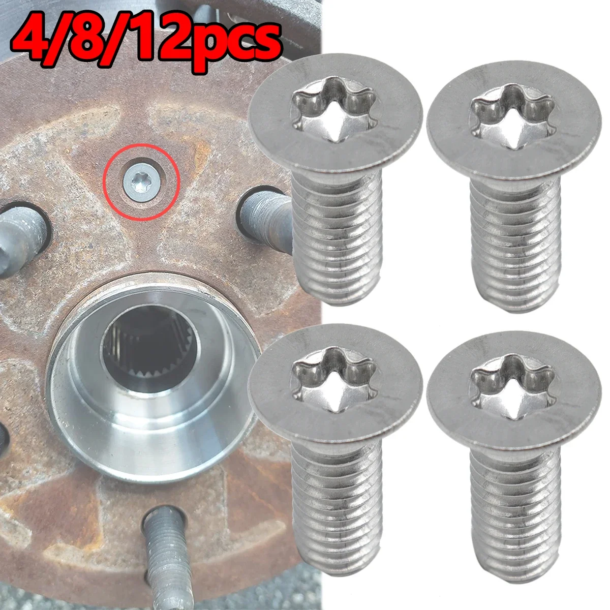 4/8/12Pcs Brake Disc Retaining Screws Countersunk Bolt For Golf 4 Passat B5 Polo 6R Touran 1T Octavia 1Z Fabia 6Y N10648301