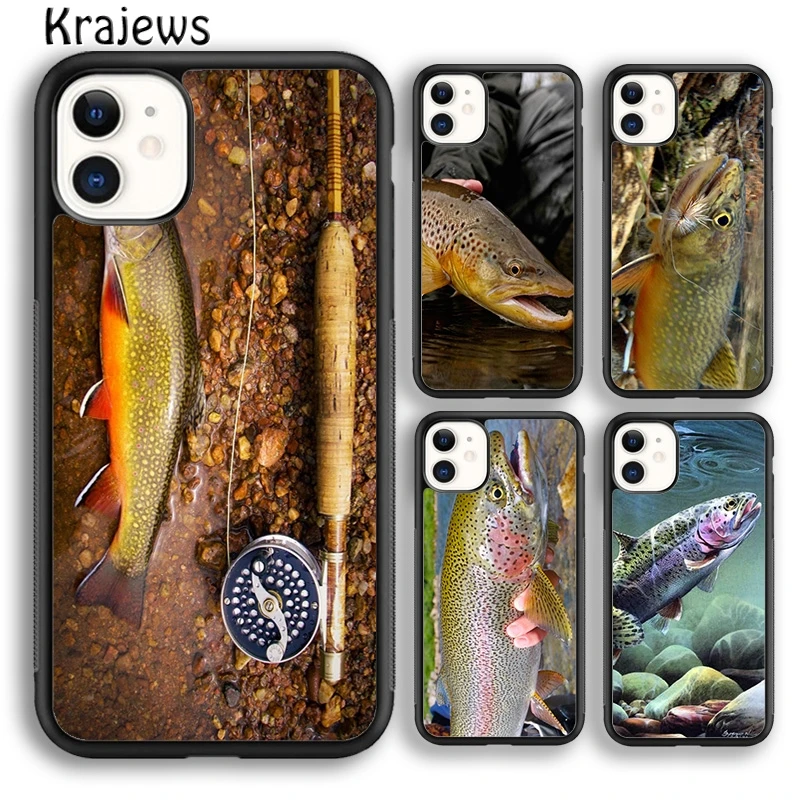 BROWN TROUT FISHING FISH Phone Case Cover For iPhone 16 15 SE2020 14 6 7 8 plus 11 12 13 pro max Plus coque Shell Fundas