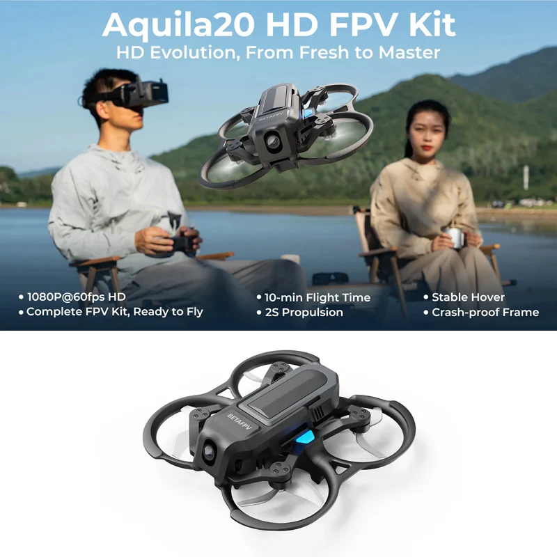 BETAFPV 2025 Nuevo Aquila20 HD FPV Kit LiteRadio 4 SE Transmisor de radio VR04 HD FPV Gafas FOV 170 °   ExpressLRS 2.4G M2