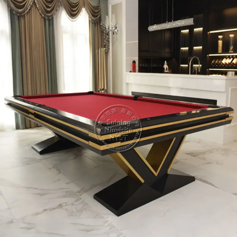 2025 China factory wholesale cheap price 9ft pool table V-leg solid wood biliard tables family use billiard pool table