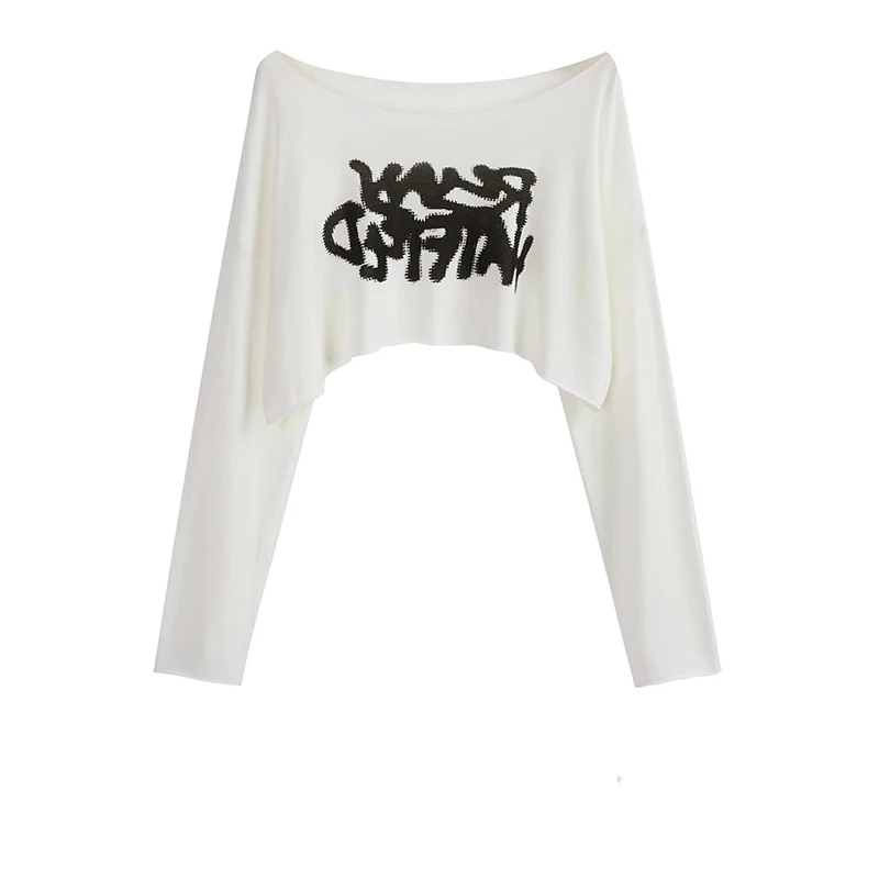 Ladies Loose Fit ort Sve Long T-irt Thin Summer Sunade Design Sense Lazy fiti White Top Korean Sle Commute Wind