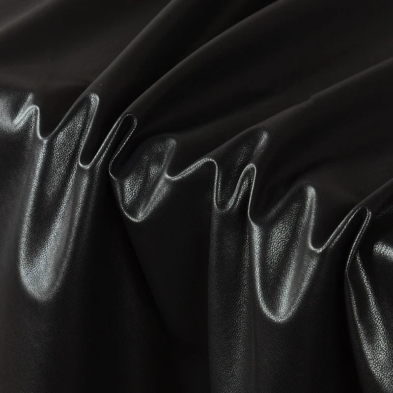 Black Leather Fabric Cotton Sole Thin Soft Clothing Designer Fabric Wholesale Cloth Diy Apaprel Sewing Fabric Material
