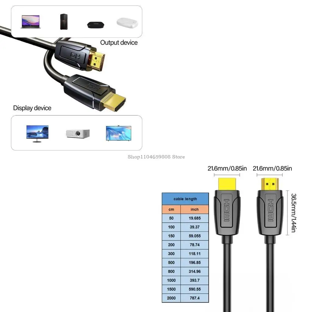 

Durability HDMI2.0 Cable For 4K60Hz HDTVs Multimedia Device Support Visuals