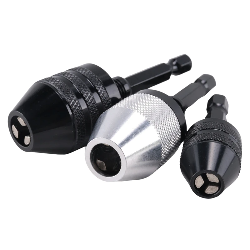 

3 шт., БЕСКЛЮЧЕВОЙ патрон для дрели, 1/4 дюйма, с шестигранным хвостовиком