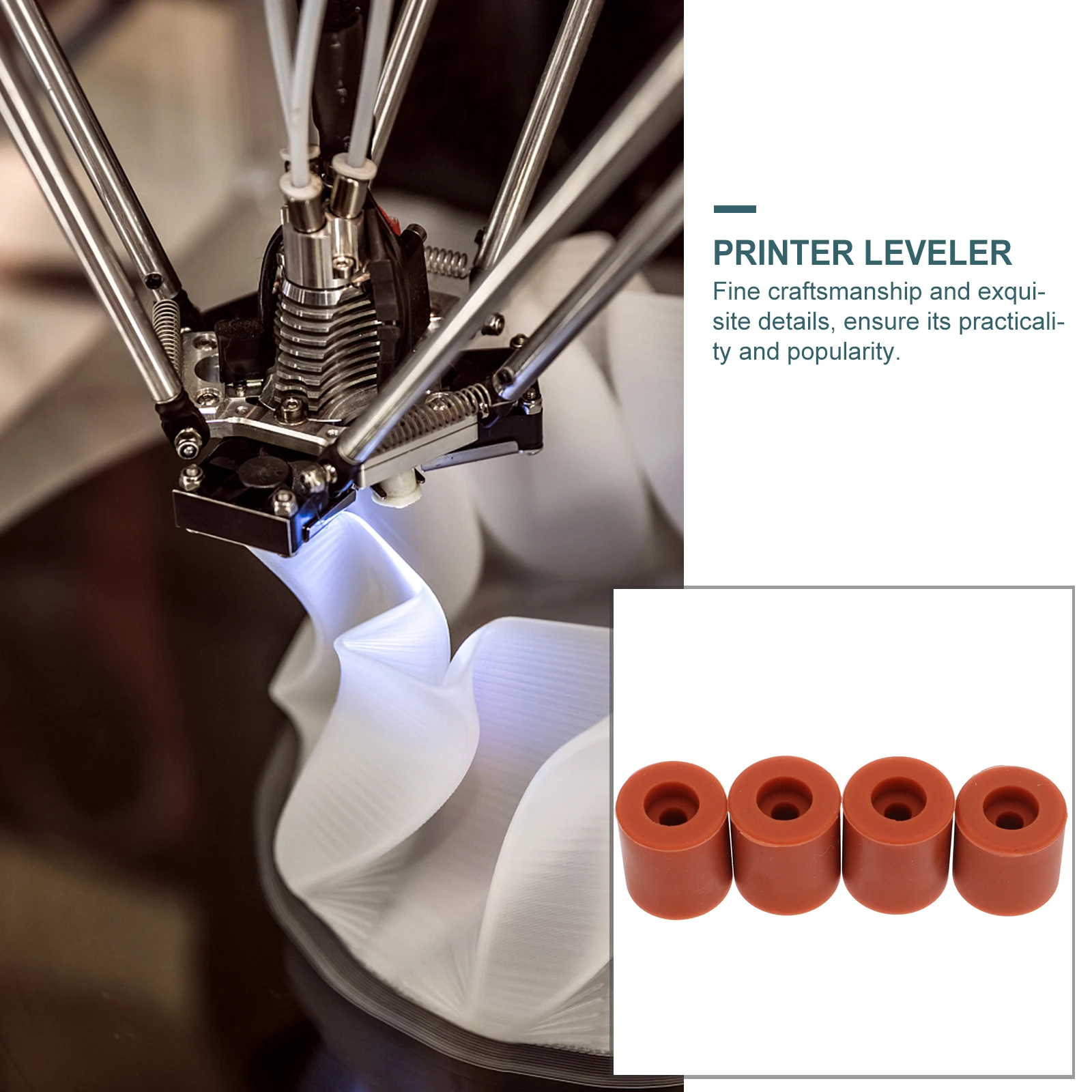 

4 Pcs Silica Gel Column Hot Bed Leveling 3d Printer Solid Mounts Parts Platform Leveler