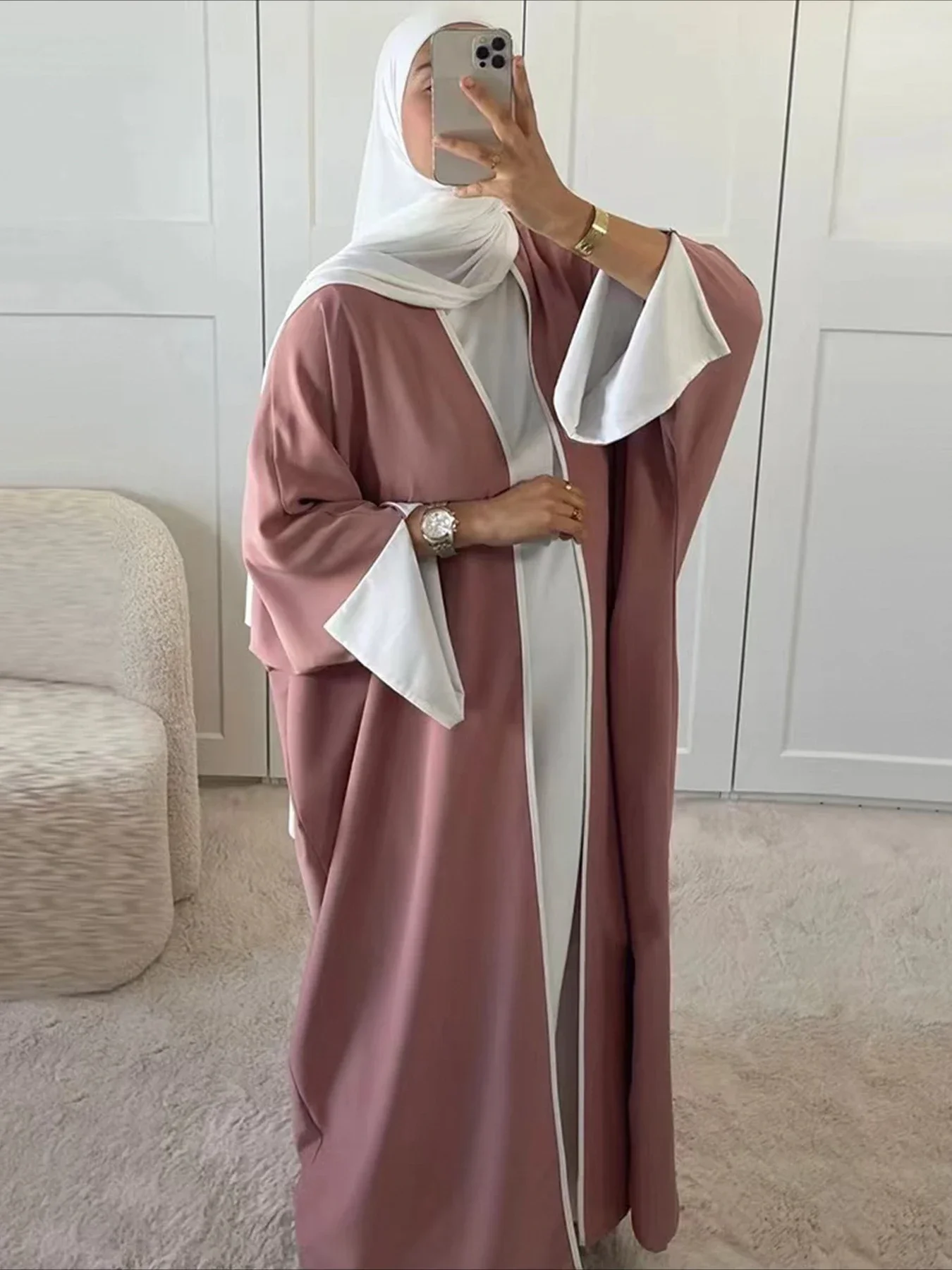 Eid Muslim Open Abaya for Women Modest Cardigan Robe Ramadan Vestidos Morocco Dubai Saudi Abayas