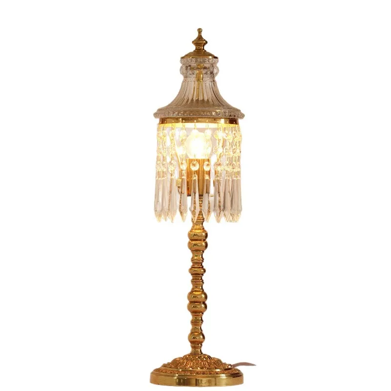 

Italian crystal all-copper table lamp decorative table lamp classical luxury lamp bedroom bedside lamp dining room