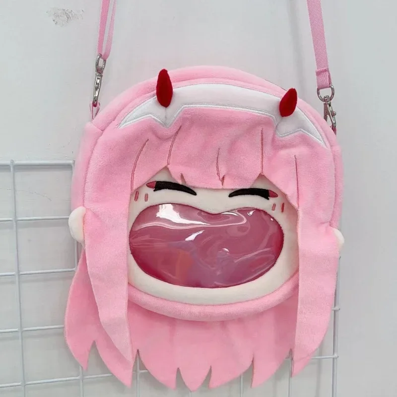 Anime Girl Attributes 02 Kawaii Face Cosplay Backpack Lolita Girls DIY Itabag Funny Big Mouth Transparent Shoulders Bag Fan Gift