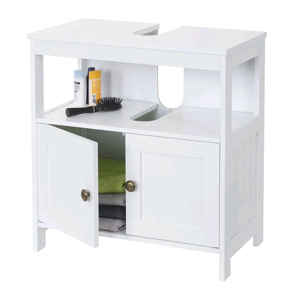 

！@Combohome White Wood Modern Luxury Vanity Unit Hotel Wooden Washroom Bathroom Furniture Small Under Sink Cabinet