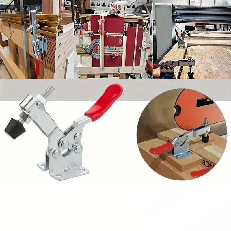 

2pcs GH-201B - 100.0KG Heavy-Duty Red Toggle Clamps Quick Release Durable Metal Hand Home Tool Parts Adjustable Swivel Point