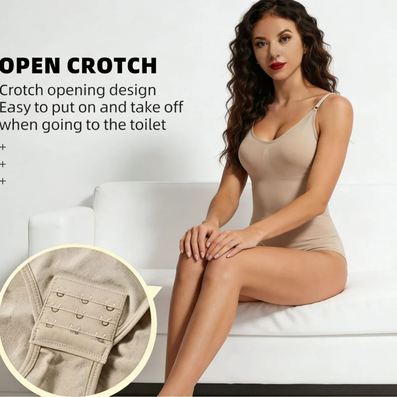Women's Plus Size Seamless Shapewear Bodysuit Tummy Control High Waist Butt Lifter Postpartum Recovery Body Shaper Solid Color